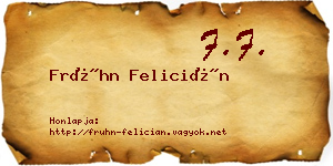 Frühn Felicián névjegykártya