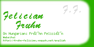 felician fruhn business card
